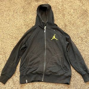 Nike Jordan full zip hoodie, size L, dark grey.